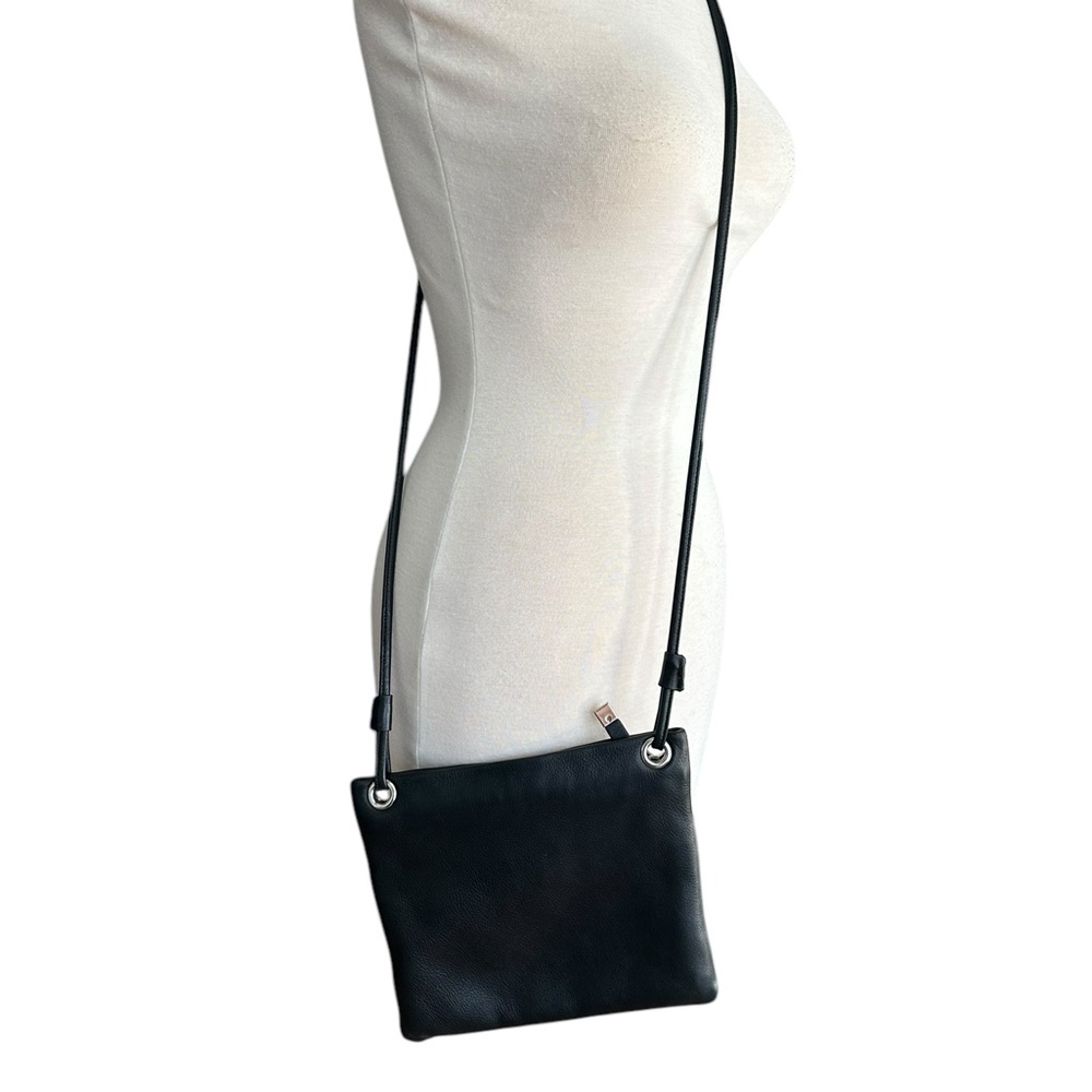 Margot Chic Black Leather Kari Square Mini Crossbody Bag